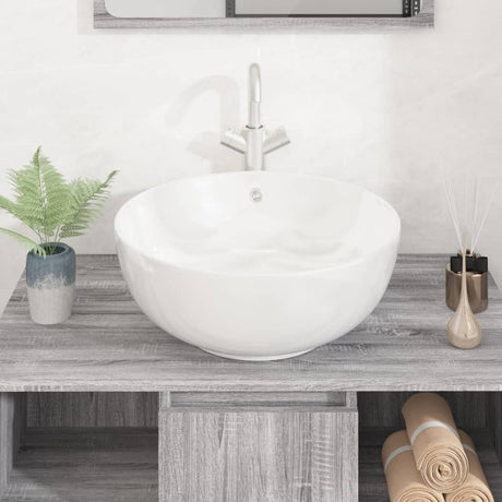 Vidaxx lavabo 44x17 cm rond en céramique blanc