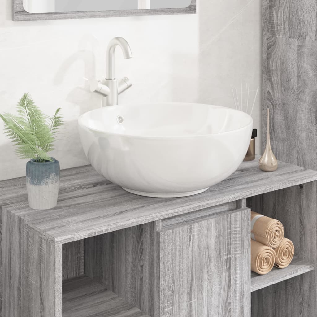 Vidaxx lavabo 44x17 cm rond en céramique blanc