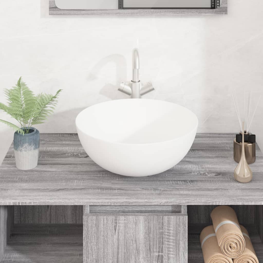 Vidaxx lavabo 36x15 cm rond en céramique blanc