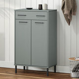 Vidaxl Shoe Cabinet med metalben Oslo Solid Pine Grey Grey