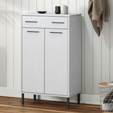 Vidaxl armoire à chaussures avec pieds en métal Oslo bois de pin massif blanc