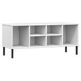 VidaXL étagère à chaussures avec pieds en métal Oslo 106x35x45 cm bois de pin blanc