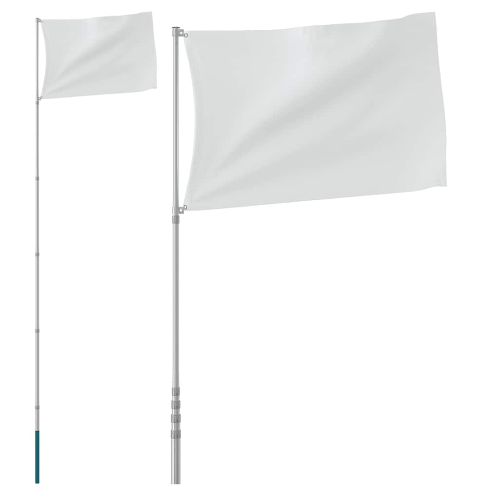 Vidaxx mât de drapeau télescopique 5,55 m aluminium argenté
