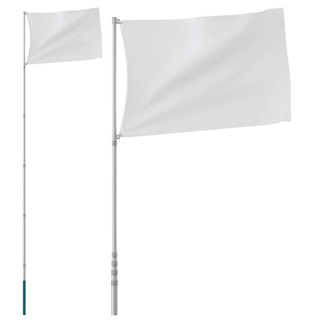 Vidaxx mât de drapeau télescopique 5,55 m aluminium argenté