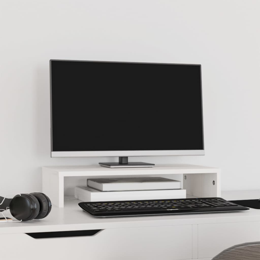 Vidaxx support pour moniteur 50x27x10 cm bois de pin massif blanc