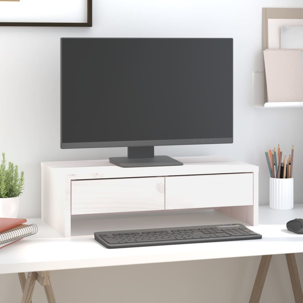 Vidaxx support pour moniteur 50x27x15 cm bois de pin massif blanc