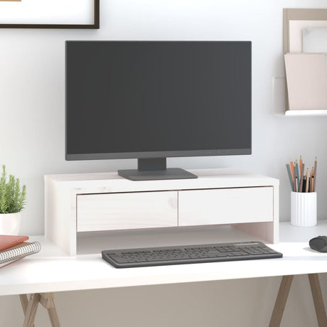 Vidaxx support pour moniteur 50x27x15 cm bois de pin massif blanc