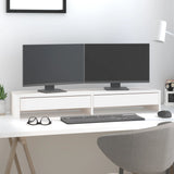 Vidaxx support pour moniteur 100x27x15 cm bois de pin massif blanc