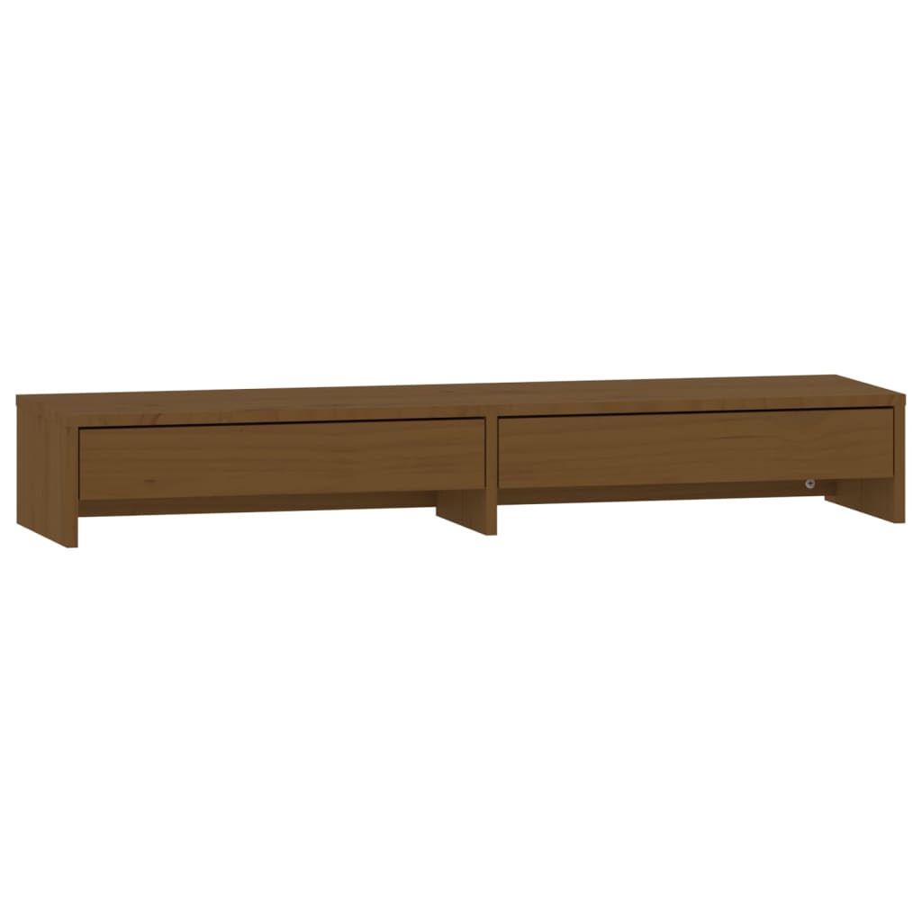 Vidaxxl support pour écran 100x27x15 cm bois de pin massif marron miel
