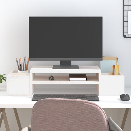 Vidaxx support pour moniteur 70x27,5x15 cm bois de pin massif blanc