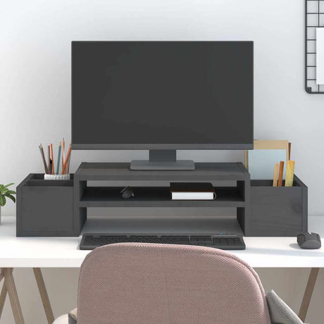Vidaxx support pour moniteur 70x27,5x15 cm bois de pin massif gris