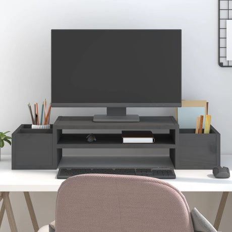 Vidaxx support pour moniteur 70x27,5x15 cm bois de pin massif gris