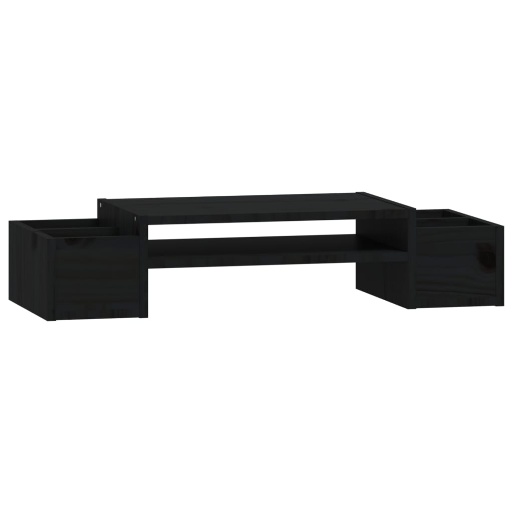 Vidaxxl support pour écran 70x27,5x15 cm bois de pin massif noir