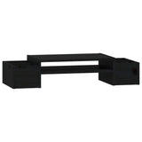 Vidaxxl support pour écran 70x27,5x15 cm bois de pin massif noir
