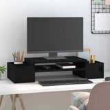 Vidaxxl support pour écran 70x27,5x15 cm bois de pin massif noir