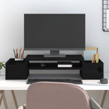 Vidaxxl support pour écran 70x27,5x15 cm bois de pin massif noir