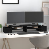 VidaXL support pour moniteur 100x27,5x15 cm bois de pin massif noir