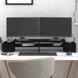 VidaXL support pour moniteur 100x27,5x15 cm bois de pin massif noir