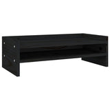 VidaXL support pour moniteur 50x24x16 cm bois de pin massif noir