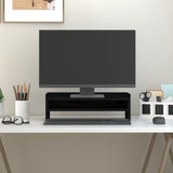 VidaXL support pour moniteur 50x24x16 cm bois de pin massif noir