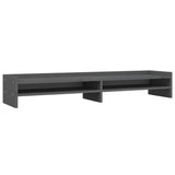 VidaXL support pour moniteur 100x24x16 cm bois de pin massif gris
