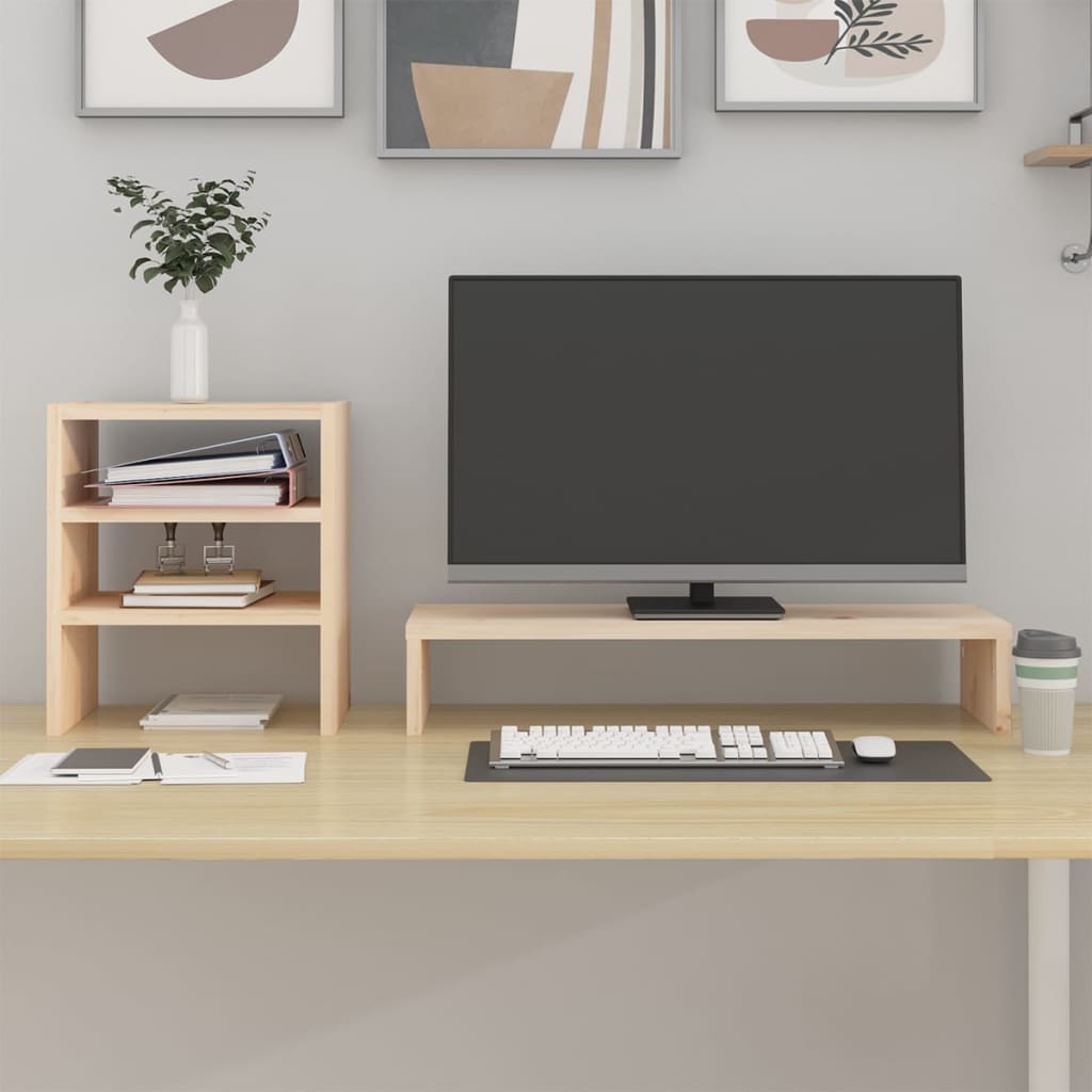 Vidaxxl support pour écran 81x20x30 cm bois de pin massif