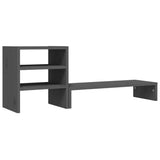 VidaXL support pour moniteur 81x20x30 cm bois de pin massif gris
