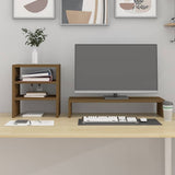 Vidaxxl support pour écran 81x20x30 cm pin massif marron miel