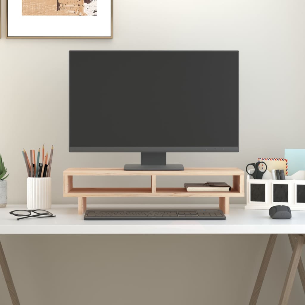 Vidaxxl support pour écran 60x27x14 cm bois de pin massif