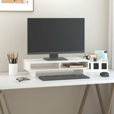 Vidaxx support pour moniteur 60x27x14 cm bois de pin massif blanc