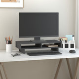 Vidaxxl support pour moniteur 60x27x14 cm bois de pin massif gris