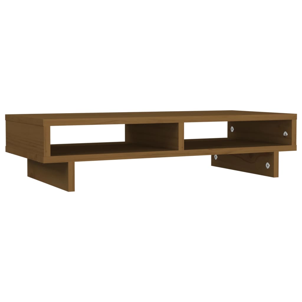 Vidaxl Monitor Stand 60x27x14 cm Solid Pine Honey Brown