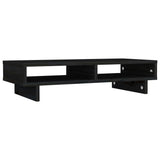 VidaXL Support pour moniteur 60x27x14 cm bois de pin massif noir