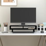 VidaXL Support pour moniteur 60x27x14 cm bois de pin massif noir