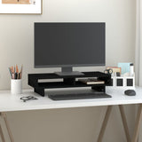 VidaXL Support pour moniteur 60x27x14 cm bois de pin massif noir