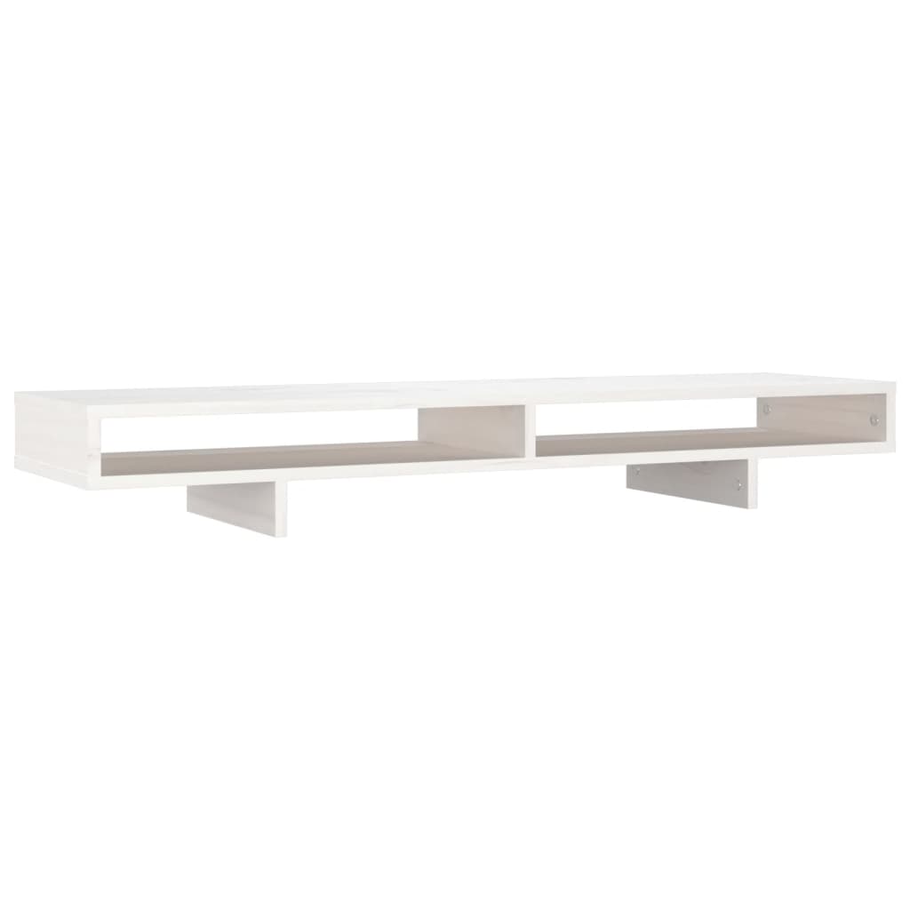 VidaXL support pour moniteur 100x27x14 cm bois de pin massif blanc