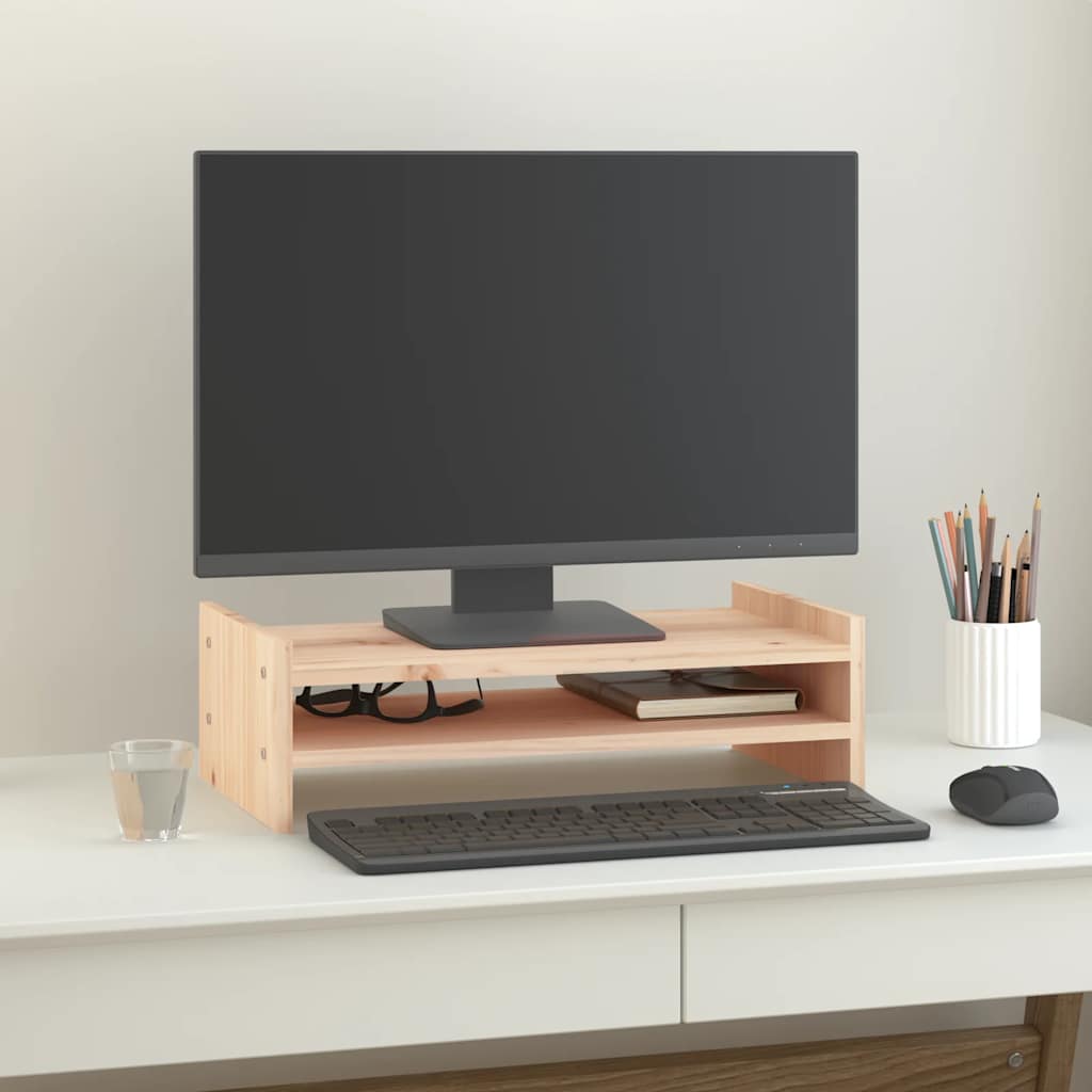 VidaXL Support pour moniteur 50x27x15 cm bois de pin massif