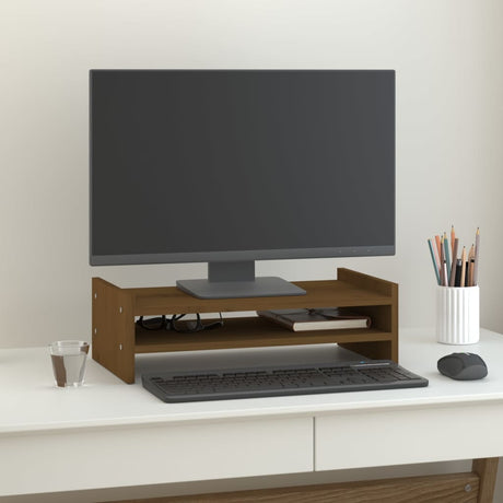 Vidaxxl support pour écran 50x27x15 cm pin massif marron miel