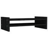 VidaXL support pour moniteur 50x27x15 cm bois de pin massif noir