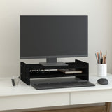 VidaXL support pour moniteur 50x27x15 cm bois de pin massif noir