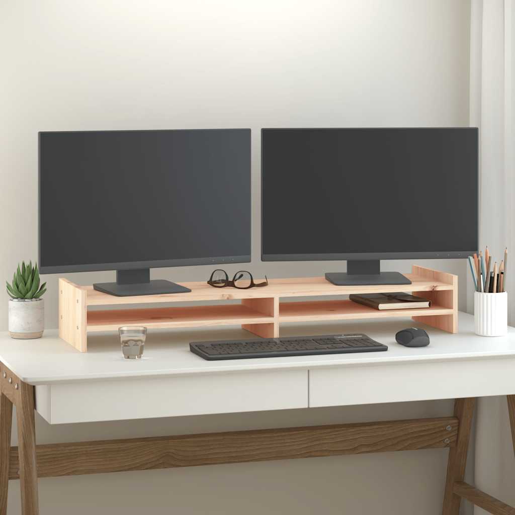 Vidaxxl support pour écran 100x27x15 cm bois de pin massif