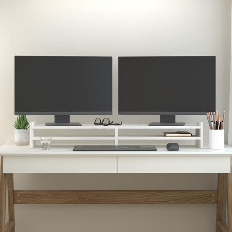 Vidaxx support pour moniteur 100x27x15 cm bois de pin massif blanc