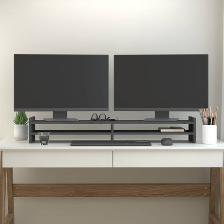 Vidaxx support pour moniteur 100x27x15 cm bois de pin massif gris