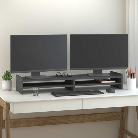 Vidaxx support pour moniteur 100x27x15 cm bois de pin massif gris