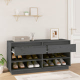 Vidaxx armoire à chaussures 110x34x52 cm bois de pin massif gris
