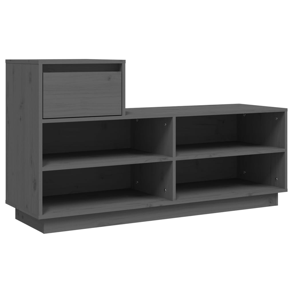 Vidaxl Shoe Cabinet 110x34x61 cm Solid Pine Grey