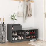 Vidaxl Shoe Cabinet 110x34x61 cm Solid Pine Grey