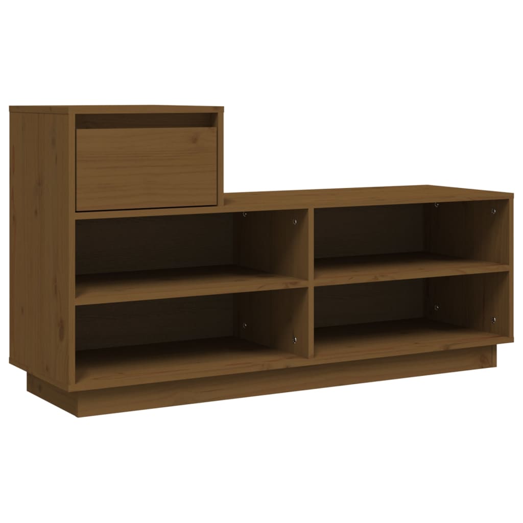 Vidaxl Shoe Cabinet 110x34x61 cm Solid Pine Honey Brown