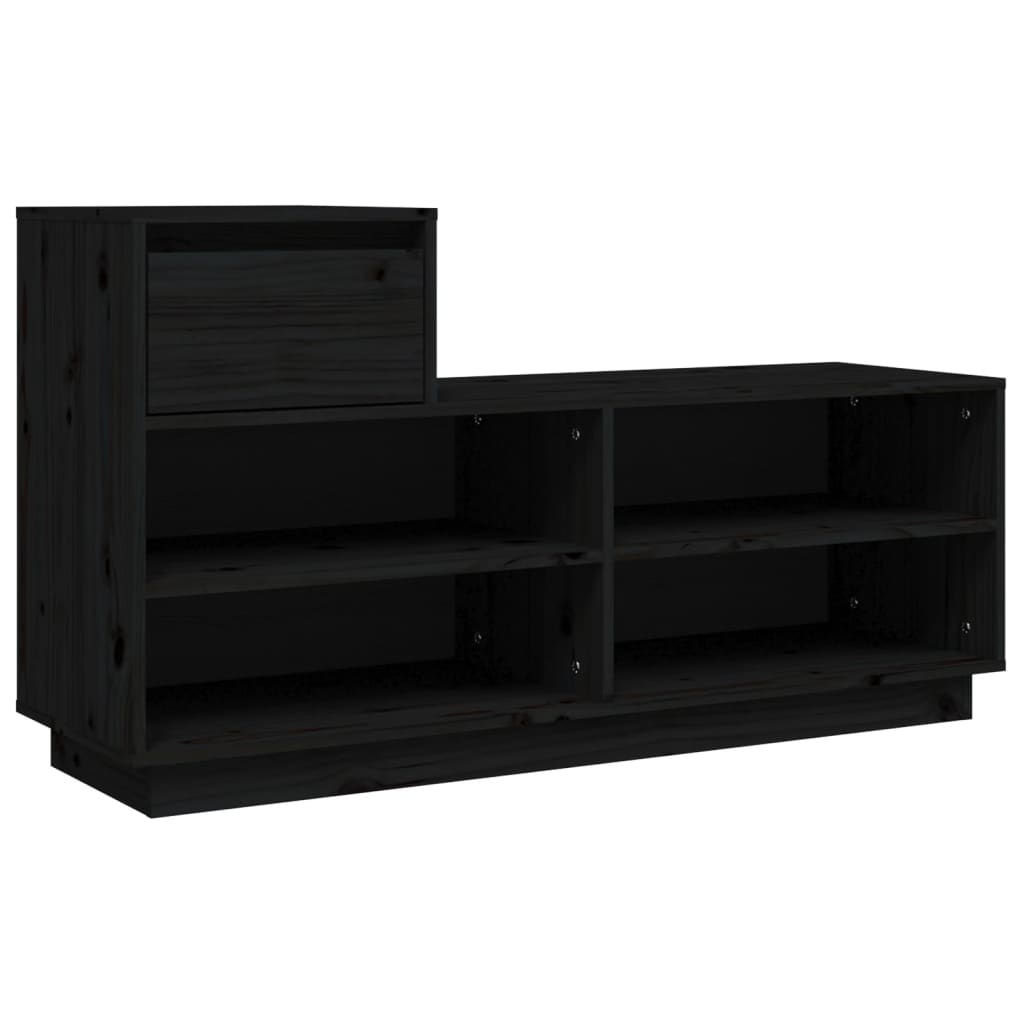 Vidaxx armoire à chaussures 110x34x61 cm bois de pin massif noir