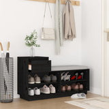 Vidaxx armoire à chaussures 110x34x61 cm bois de pin massif noir